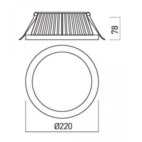 Spot LED etans 40W XCLASS rotund 220mm