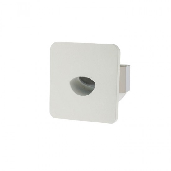 Spot LED XCROSS 3W incastrat in perete patrat alb negru CRI95 IP20