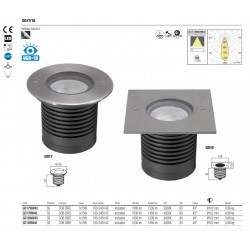 Spot LED etans 15W XGROUND patrat cu montaj ingropat in pardoseala UGR<16 IK09 IP67