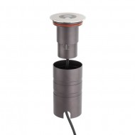 Spot LED etans 8W XGROUND rotund unghi reglabil 15-50 de grade cu montaj ingropat in pardoseala UGR<10 IK08 IP67