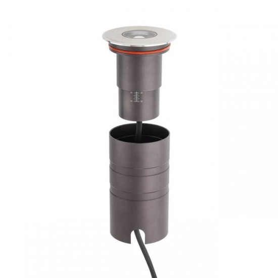 Spot LED etans 8W XGROUND rotund unghi reglabil 15-50 de grade cu montaj ingropat in pardoseala UGR<10 IK08 IP67