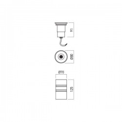 Spot LED etans 8W XGROUND rotund unghi reglabil 15-50 de grade cu montaj ingropat in pardoseala UGR<10 IK08 IP67