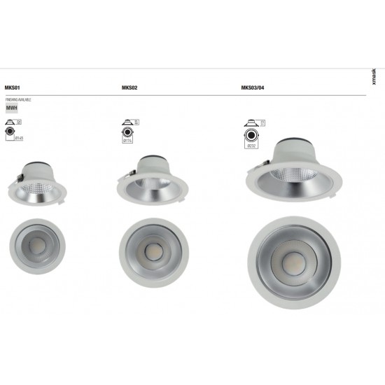 Spot LED etans 15W rotund XMASK CCT 145mm 60 grade CRI90 UGR<19 IP54