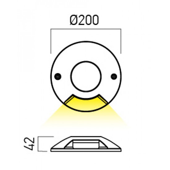 Spot LED etans 6W XPUCK unidirectional cu montaj aparent pentru pardoseala alb cald