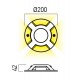 Spot LED etans 12W XPUCK 4 directii cu montaj aparent pentru pardoseala alb cald