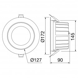 Spot LED 25W Rotund GEWISS ELIA AL reflector aluminiu Alb Neutru UGR<19