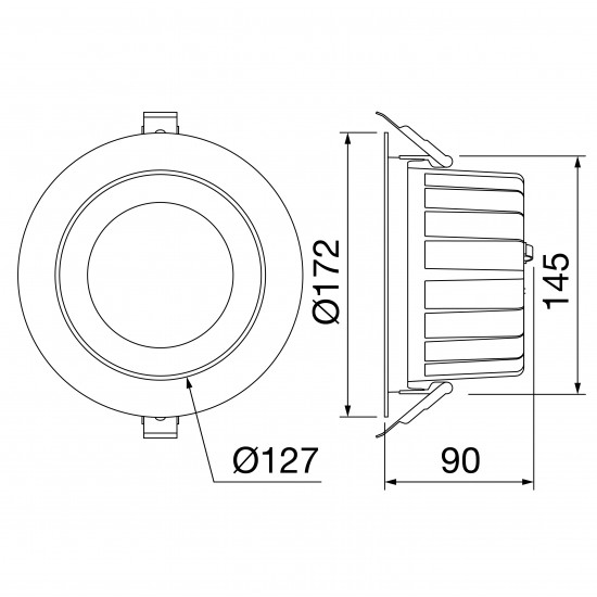 Spot LED 25W Rotund GEWISS ELIA AL reflector aluminiu Alb Neutru UGR<19