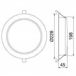 Spot LED 25W Rotund GEWISS ELIA DL Alb Neutru