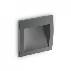Spot LED WIRE 4W incastrat in perete patrat corp gri antracit lumina calda IP65