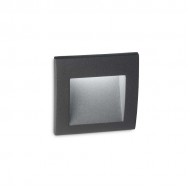 Spot LED WIRE 1.5W incastrat in perete patrat corp gri antracit lumina calda IP65