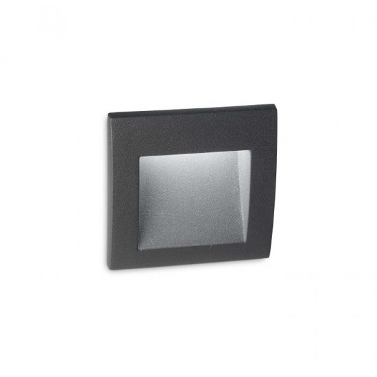 Spot LED WIRE 1.5W incastrat in perete patrat corp gri antracit lumina calda IP65