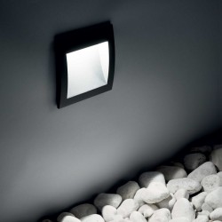 Spot LED WIRE 1.5W incastrat in perete patrat corp alb lumina calda IP65