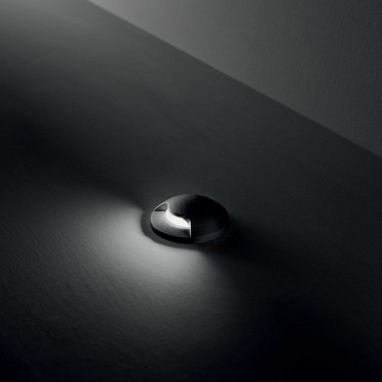 Spot LED etans 1.7W WAY unidirectional rotund cu montaj ingropat in pardoseala IK10 IP67 negru