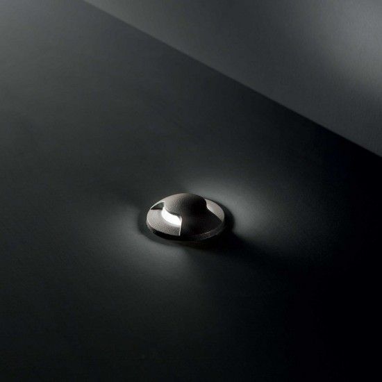 Spot LED etans 1.7W WAY bidirectional rotund cu montaj ingropat in pardoseala IK10 IP67 negru
