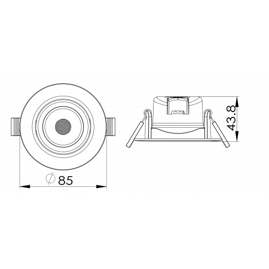 Spot LED 6.5W Rotund SCHRACK Piko Alb 40 de grade Alb Cald