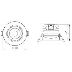 Spot LED dimabil 10W Rotund SCHRACK Piko Alb 40 de grade Alb Cald