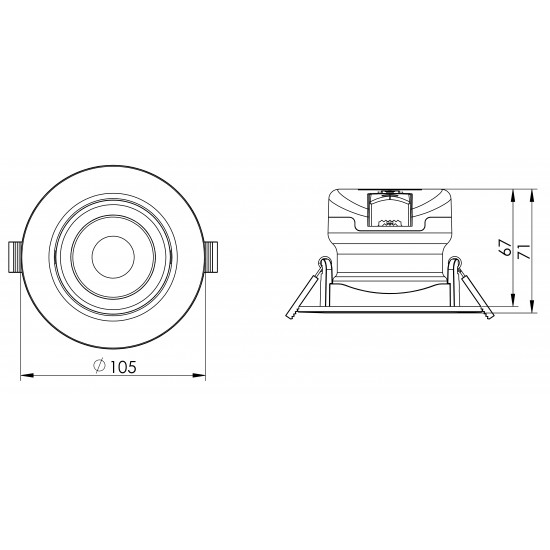 Spot LED dimabil 10W Rotund SCHRACK Piko Alb 40 de grade Alb Cald