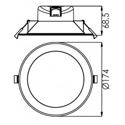 Spot LED 17W Rotund SCHRACK Segon Eco 90 de grade 3 in 1 lumina calda, neutra, rece