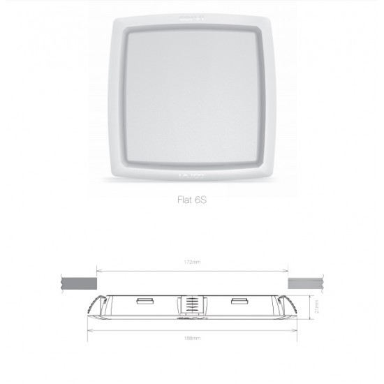 Spot LED Corvi 15W Flat 6S patrat Dimabil Alb Neutru