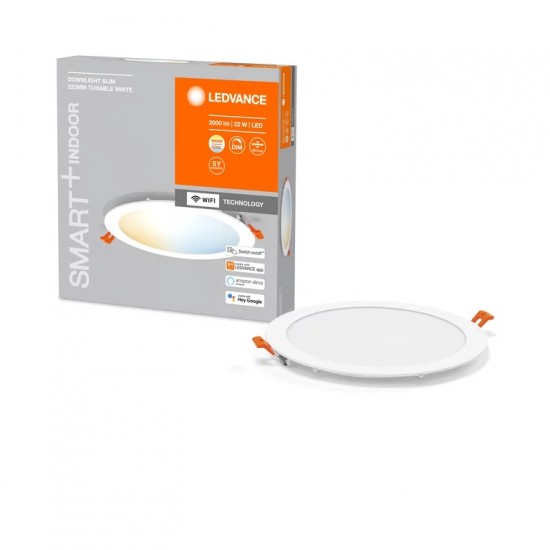 Spot LED inteligent 22W Ledvance Smart+ WiFi Spotlight Recess Slim Orbis 225mm 110 grade dimabil TW compatibil Amazon Alexa si Google Assistant IP20