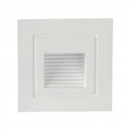 Spot LED etans 3W incastrat in perete patrat corp alb lumina calda IP65