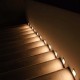 Spot LED etans 3W incastrat in perete patrat corp alb lumina calda IP65
