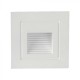 Spot LED etans 3W incastrat in perete patrat corp alb lumina calda IP65