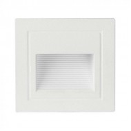 Spot LED etans 5W incastrat in perete patrat corp alb lumina calda IP65
