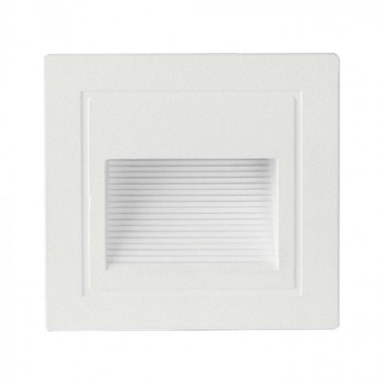 Spot LED etans 5W incastrat in perete patrat corp alb lumina calda IP65