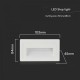 Spot LED etans 3W incastrat in perete dreptunghiular corp alb lumina calda IP65