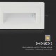 Spot LED etans 3W incastrat in perete dreptunghiular corp alb lumina calda IP65