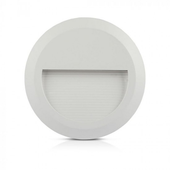 Spot LED etans 2W pentru scari rotund Corp Alb Alb Cald