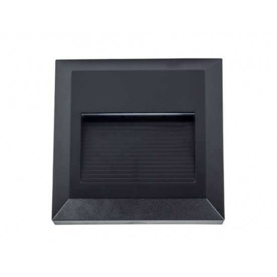 Spot LED etans 2W pentru scari patrat Corp Negru Alb Neutru