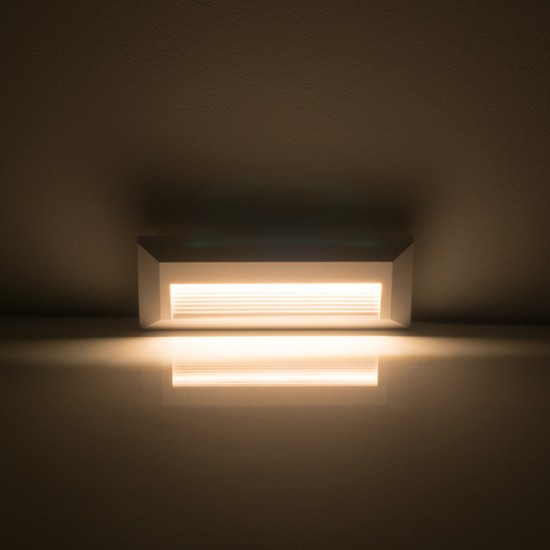 Spot LED etans 3W pentru treapta dreptunghiular Corp Alb Alb Neutru