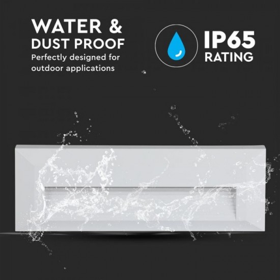 Spot LED etans 3W pentru treapta dreptunghiular Corp Alb Alb Neutru