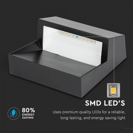 Spot LED etans 3W pentru scari patrat Corp Negru Alb Cald