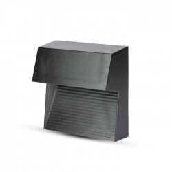 Spot LED etans 3W pentru scari patrat Corp Negru Alb Cald