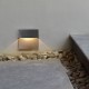 Spot LED etans 3W pentru scari patrat Corp Negru Alb Cald