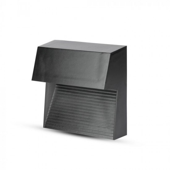 Spot LED etans 3W pentru scari patrat Corp Negru Alb Cald