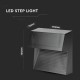 Spot LED etans 3W pentru scari patrat Corp Negru Alb Cald