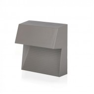 Spot LED etans 3W pentru scari patrat Corp Gri Alb Cald