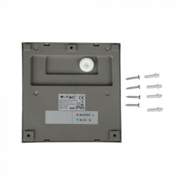 Spot LED etans 3W pentru scari patrat Corp Gri Alb Cald