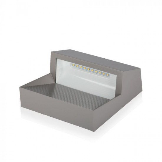 Spot LED etans 3W pentru scari patrat Corp Gri Alb Cald