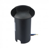 Spot LED etans 1W negru bidirectional cu montaj ingropat in pardoseala alb cald 12V