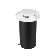 Spot LED etans 1W alb 4 directii cu montaj ingropat in pardoseala alb rece 12V