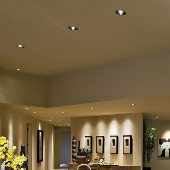 Spot LED orientabil 20W Rotund cip SAMSUNG cu reflector si rama neagra Alb Cald