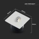 Spot LED 3W pentru treapta patrat Corp Alb lumina calda IP20
