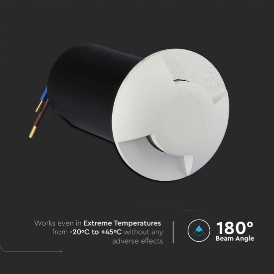 Spot LED etans 1W alb bidirectional cu montaj ingropat in pardoseala alb rece 12V