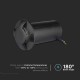 Spot LED etans 1W negru 4 directii cu montaj ingropat in pardoseala alb cald 12V