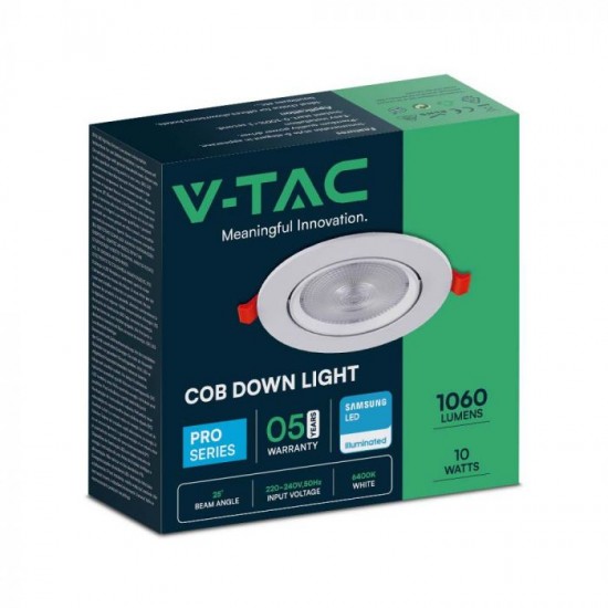 Spot LED 10W orientabil cu CIP SAMSUNG Rotund Alb Rece